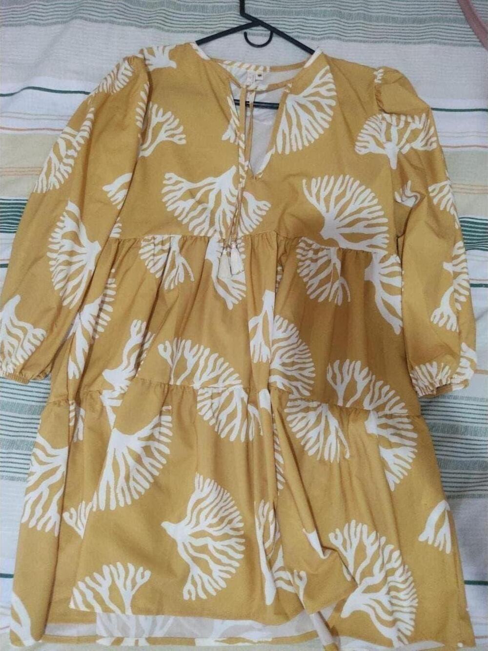 Charming Fiory Women's Yellow Dress - Size L